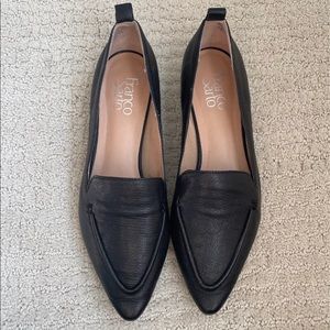 Franco Sarto Loafer black leather 8.5 womens shoe Nordstrom NWOT